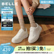 百麗（Belle）簡(jiǎn)約百搭小白鞋女2026春新舒適厚底純色板鞋B3058AM6預售 米白 37