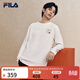 FILA 斐樂(lè )官方情侶款針織長(cháng)袖衫2026春新款時(shí)尚休閑純棉海棠花長(cháng)T恤 蒸汽白-IV XL 180/100A/XL