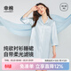 幸棉【斷碼特惠】睡衣女款緞面小翻領(lǐng)家居服絲滑居家女士襯衫睡裙薄 愛(ài)若藍 S （80-110斤）