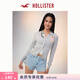 HOLLISTER25秋冬甜美費爾島外搭針織開(kāi)衫外套女裝350-5066 淺麻灰色 XS (160/80A)