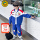 G.duck童裝聯(lián)名奧特曼男童套裝春秋帥氣小男孩衣服兒童外套運動(dòng)裝兩件套 藍色 130 cm
