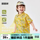 嘟嘟家【卡通滿(mǎn)印】?jì)和r衫夏季百搭男童短袖襯衣純棉男寶童裝寶寶上衣 黃色 90 cm