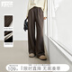 對白寬松慵懶香蕉褲休閑褲女2025冬季新款設計感加厚直筒針織長(cháng)褲 棕咖色 XL