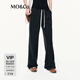 MO&Co.【神褲】衛褲摩安珂春秋保溫德絨boxyfit松緊高腰摩安珂 深花灰色 L