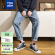 唐獅（TonLion）2025春秋男士牛仔褲休閑褲男士褲子百搭寬松小直筒男式牛仔褲