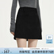 范思藍恩燈芯絨a字半身裙女秋冬2024新款美拉德棕色高腰短裙14555 黑色 M
