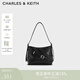 CHARLES&KEITH綁帶式時(shí)尚酷感水桶包腋下包生日禮物送女友CK2-80271629 Noir黑色 S