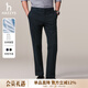哈吉斯（HAZZYS）男裝 秋冬款斜紋直筒長(cháng)褲【磨毛內里】保暖休閑褲男ATDZP0BDP61 深藏青色DN 37 （180/88A）
