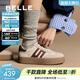 百麗（Belle）張凌赫同款板栗復古德訓鞋女商場(chǎng)款運動(dòng)舒適休閑鞋A6N4DAM6預售 米白/棕 36