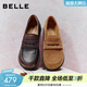 百麗（Belle）簡(jiǎn)約復古牛皮樂(lè )福鞋女2026春新商場(chǎng)同款平跟單鞋F2E1DAA6 咖啡色 36 (230mm)