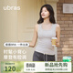 ubras26新款寬肩帶吊帶背心女上衣帶胸墊內衣免穿文胸t恤內搭 U領(lǐng)-花灰色 L