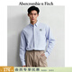Abercrombie & Fitch美式通勤高級感府綢舒適條紋長(cháng)袖襯衫25秋冬男裝125-5223 淺藍色 XS (170/84A)