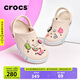 CROCS卡駱馳貝雅卡駱班洞洞鞋輕便耐磨拖鞋一腳蹬休閑鞋|205089 冬日白/彩色-1LI 37 /38(230mm)