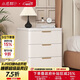 小匠材現代簡(jiǎn)約實(shí)木床頭柜輕奢高級床邊柜臥室落地三層床頭柜 暖白色40