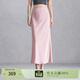 納薇（naivee）春夏高腰光澤感修身魚(yú)尾半身裙女氣質(zhì)長(cháng)半裙設計感優(yōu)雅氣質(zhì)半裙 粉紅(短款) S