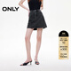 ONLY2025秋季新款重工燙鉆A字高腰短裙牛仔半身裙女|125137031 J09深牛仔灰色 S