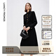 朗姿【精英衣櫥】秋季新款黑色長(cháng)裙高級感收腰襯衫連衣裙 黑色 2XL