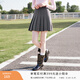 香影miu系百褶半身裙女2026春季新款遮胯高腰學(xué)院風(fēng)卡其色a字短裙 深灰 S 155/60A/85-95斤