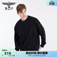 BOY LONDON【暗紋植絨】男女同款長(cháng)袖滿(mǎn)印寬松圓領(lǐng)套頭衛衣N03010 黑色 XL
