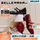 百麗（Belle）珍妮女孩雙條帶瑪麗珍鞋女2026春新商場(chǎng)真皮淺口單鞋BR4F3AQ6預售 黑色 36 (230mm)