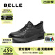 百麗（Belle）厚底休閑健步鞋男春新商場(chǎng)同款商務(wù)運動(dòng)鞋D2X18AM5 黑絨里 39 (245mm)