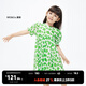 little MO&Co.童裝夏裝裙子女童純棉碎花裙兒童短袖連衣裙小女孩 翠綠色 140 140/64