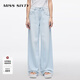 MISS SIXTY【免費改褲】2025春季新款牛仔褲女寬松闊腿長(cháng)褲美式復古街頭風(fēng) 淺藍 27