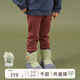 papa爬爬冬兒童加絨打底褲女童彈力褲男寶寶運動(dòng)褲拉絨 灰紫色 110 cm