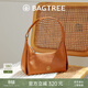 BAGTREE包包樹(shù)餃子包頭層植鞣牛皮通勤斜挎包輕奢女士包包單肩腋下包 焦糖色【bag tree女包】 高級小眾生日禮物女