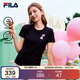 FILA 斐樂(lè )官方女子針織短袖T恤2026春季新款時(shí)尚休閑小貓刺繡圓領(lǐng)上衣