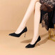 XMXE品牌尖頭高跟鞋女細跟2026年春夏季新款氣質(zhì)配裙子單鞋 黑色 5cm 38