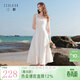 三彩2026春季新款方領(lǐng)無(wú)袖背心裙A字裙連衣裙簡(jiǎn)約大擺長(cháng)裙氣質(zhì)M 米白色 M 160/84A
