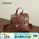 意爾康復古校園書(shū)包旅行單肩包包女款大容量旅游外出背包女士雙肩包深棕