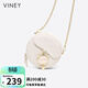 viney牛皮包包女包小眾斜挎手機包單肩小圓包生日禮物高級感送女友老婆