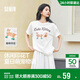 森馬（Semir）短袖t恤女中長(cháng)款萌寵花上衣25夏透氣吸濕寬松套頭衫109325100005