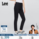 Lee【張凌赫代言】舒適經(jīng)典五袋款高腰萊卡黑色女牛仔褲休閑潮流 黑色 27