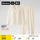 蕉內（Bananain）棉棉301H睡衣女士純棉長(cháng)袖自帶胸墊防凸點(diǎn)四季家居服套裝春夏季 【女】奶白 L