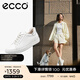 愛(ài)步（ECCO）板鞋女鞋 牛皮休閑板鞋系帶鞋平底鞋女 柔酷470843 HL 白色/銀色47084361144 37 (235mm)