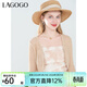 LAGOGO清新百搭短款針織罩衫拉谷谷夏季新款女裝淺綠色薄外套開(kāi)衫 淺駝色(S3) M