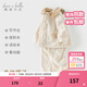 戴維貝拉（DAVE＆BELLA）冬季新款珊瑚絨寶寶家居服套裝女童衣服兒童睡衣兩件套童裝 卡其色【現貨】 100 cm（建議身高90-100cm）