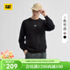卡特（CAT）新品男士休閑雙側口袋圓領(lǐng)印花衛衣 黑色 XL
