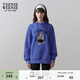 Teenie Weenie小熊女裝秋季時(shí)尚簡(jiǎn)約休閑學(xué)院風(fēng)寬松連帽衛衣上衣女 藍色 S (160)