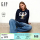 蓋璞（GAP）女裝冬季款logo印花寬松圓領(lǐng)抓絨長(cháng)袖衛衣美版784241