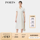 PORTS寶姿春季新品女裝優(yōu)雅褶裥收腰西裝領(lǐng)百褶拼接連衣裙 奶白色-1 XS (2)