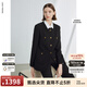 朗姿法式復古高級感氣質(zhì)肌理感短款外套秋新款時(shí)尚醋酸短外套 黑色 L