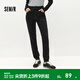 森馬（Semir）森柔|森馬牛仔褲女冬季修身抓毛小腳褲顯瘦舒適韓版休閑潮流長(cháng)褲 牛仔水洗黑98201 28