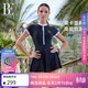 范德安（BALNEAIRE）高端連體裙式泳衣女防曬溫泉度假抗氯顯瘦塑身時(shí)尚保守 經(jīng)典黑L