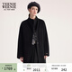 Teenie Weenie【輕絨智型通勤大衣】小熊女裝冬季雙面綿羊毛呢外套 黑色 S