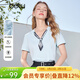 百圖（betu）女裝2026年夏季新款顯白T恤萊賽爾棉上衣絲巾潮流短袖女2603T09