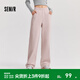 森馬（Semir）休閑褲女發(fā)熱抗菌長(cháng)褲2024冬季氣質(zhì)搖粒絨純色闊腿褲百搭 粉紅60028 M